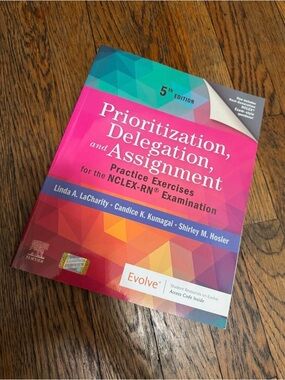 Prioritization, Delegation, and Assignment NCLEX Practice Book - Pink/Teal Cover